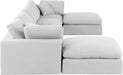 Meridian Furniture - Comfy 158" Linen Textured Fabric Upholstered 6 Piece Modular Sectional - 187White-Sec6B - GreatFurnitureDeal
