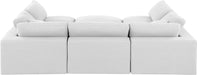 Meridian Furniture - Comfy 119" Linen Textured Fabric Upholstered 6 Piece Modular Sectional - 187White-Sec6C - GreatFurnitureDeal