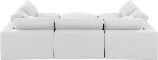 Meridian Furniture - Comfy 119" Linen Textured Fabric Upholstered 6 Piece Modular Sectional - 187White-Sec6C - GreatFurnitureDeal