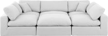 Meridian Furniture - Comfy 119" Linen Textured Fabric Upholstered 6 Piece Modular Sectional - 187White-Sec6C - GreatFurnitureDeal