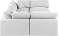 Meridian Furniture - Comfy 119" Linen Textured Fabric Upholstered 6 Piece Modular Sectional - 187White-Sec6C - GreatFurnitureDeal
