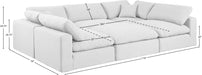 Meridian Furniture - Comfy 119" Linen Textured Fabric Upholstered 6 Piece Modular Sectional - 187White-Sec6C - GreatFurnitureDeal