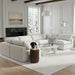 Meridian Furniture - Comfy 158" Linen Textured Fabric Upholstered 6 Piece Modular Sectional - 187White-Sec6D - GreatFurnitureDeal