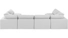 Meridian Furniture - Comfy 158" Linen Textured Fabric Upholstered 6 Piece Modular Sectional - 187White-Sec6D - GreatFurnitureDeal