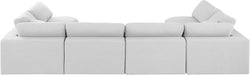 Meridian Furniture - Comfy 158" Linen Textured Fabric Upholstered 6 Piece Modular Sectional - 187White-Sec6D - GreatFurnitureDeal