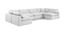 Meridian Furniture - Comfy 158" Linen Textured Fabric Upholstered 6 Piece Modular Sectional - 187White-Sec6D - GreatFurnitureDeal