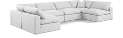 Meridian Furniture - Comfy 158" Linen Textured Fabric Upholstered 6 Piece Modular Sectional - 187White-Sec6D - GreatFurnitureDeal