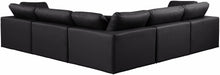 Meridian Furniture - Comfy 119" Vegan Leather Upholstered 5 Piece Modular Sectional - 188Black-Sec5C - GreatFurnitureDeal