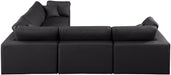 Meridian Furniture - Comfy 119" Vegan Leather Upholstered 5 Piece Modular Sectional - 188Black-Sec5C - GreatFurnitureDeal