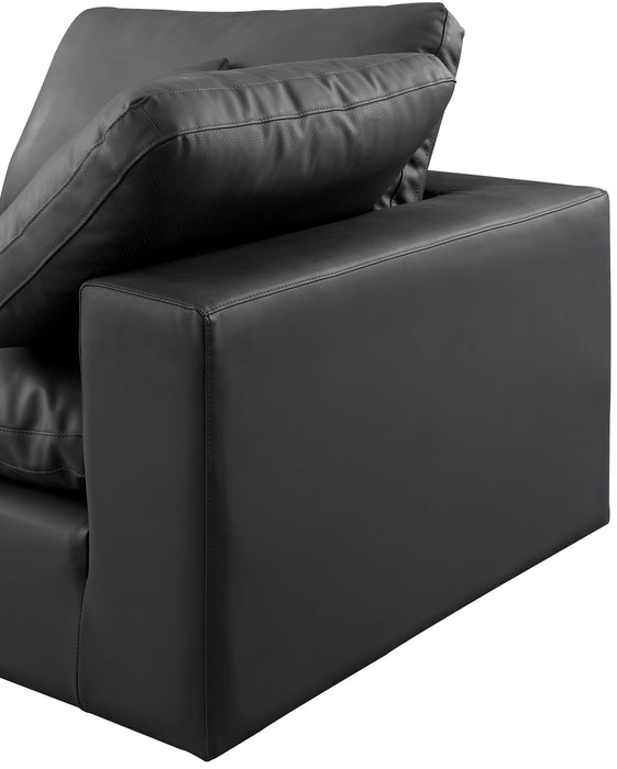 Meridian Furniture - Comfy 119" Vegan Leather Upholstered 5 Piece Modular Sectional - 188Black-Sec5C - GreatFurnitureDeal