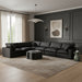 Meridian Furniture - Comfy 158" Vegan Leather Upholstered 6 Piece Modular Sectional - 188Black-Sec6A - GreatFurnitureDeal