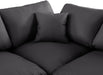Meridian Furniture - Comfy 158" Vegan Leather Upholstered 6 Piece Modular Sectional - 188Black-Sec6B - GreatFurnitureDeal
