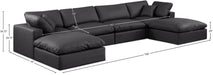 Meridian Furniture - Comfy 158" Vegan Leather Upholstered 6 Piece Modular Sectional - 188Black-Sec6B - GreatFurnitureDeal