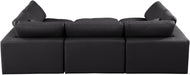 Meridian Furniture - Comfy 119" Vegan Leather Upholstered 6 Piece Modular Sectional - 188Black-Sec6C - GreatFurnitureDeal