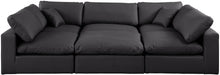 Meridian Furniture - Comfy 119" Vegan Leather Upholstered 6 Piece Modular Sectional - 188Black-Sec6C - GreatFurnitureDeal
