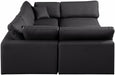 Meridian Furniture - Comfy 119" Vegan Leather Upholstered 6 Piece Modular Sectional - 188Black-Sec6C - GreatFurnitureDeal