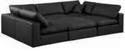 Meridian Furniture - Comfy 119" Vegan Leather Upholstered 6 Piece Modular Sectional - 188Black-Sec6C - GreatFurnitureDeal