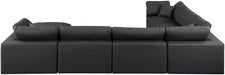Meridian Furniture - Comfy 158" Vegan Leather Upholstered 7 Piece Modular Sectional - 188Black-Sec7A - GreatFurnitureDeal