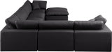 Meridian Furniture - Comfy 158" Vegan Leather Upholstered 7 Piece Modular Sectional - 188Black-Sec7A - GreatFurnitureDeal