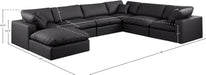 Meridian Furniture - Comfy 158" Vegan Leather Upholstered 7 Piece Modular Sectional - 188Black-Sec7A - GreatFurnitureDeal