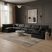 Meridian Furniture - Comfy 197" Vegan Leather Upholstered 7 Piece Modular Sectional - 188Black-Sec7B - GreatFurnitureDeal