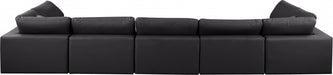 Meridian Furniture - Comfy 197" Vegan Leather Upholstered 7 Piece Modular Sectional - 188Black-Sec7B - GreatFurnitureDeal