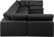 Meridian Furniture - Comfy 197" Vegan Leather Upholstered 7 Piece Modular Sectional - 188Black-Sec7B - GreatFurnitureDeal