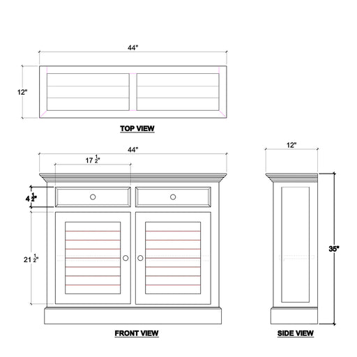 Bramble - Shutter Narrow Sideboard - 24155 - GreatFurnitureDeal