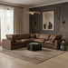 Meridian Furniture - Comfy 119" Vegan Leather Upholstered 5 Piece Modular Sectional - 188Brown-Sec5C - GreatFurnitureDeal