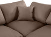 Meridian Furniture - Comfy 158" Vegan Leather Upholstered 6 Piece Modular Sectional - 188Brown-Sec6A - GreatFurnitureDeal