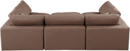 Meridian Furniture - Comfy 119" Vegan Leather Upholstered 6 Piece Modular Sectional - 188Brown-Sec6C - GreatFurnitureDeal