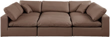 Meridian Furniture - Comfy 119" Vegan Leather Upholstered 6 Piece Modular Sectional - 188Brown-Sec6C - GreatFurnitureDeal