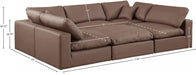 Meridian Furniture - Comfy 119" Vegan Leather Upholstered 6 Piece Modular Sectional - 188Brown-Sec6C - GreatFurnitureDeal