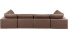 Meridian Furniture - Comfy 158" Vegan Leather Upholstered 6 Piece Modular Sectional - 188Brown-Sec6D - GreatFurnitureDeal