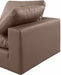 Meridian Furniture - Comfy 158" Vegan Leather Upholstered 6 Piece Modular Sectional - 188Brown-Sec6D - GreatFurnitureDeal