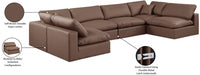 Meridian Furniture - Comfy 158" Vegan Leather Upholstered 6 Piece Modular Sectional - 188Brown-Sec6D - GreatFurnitureDeal