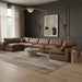 Meridian Furniture - Comfy 197" Vegan Leather Upholstered 7 Piece Modular Sectional - 188Brown-Sec7B - GreatFurnitureDeal