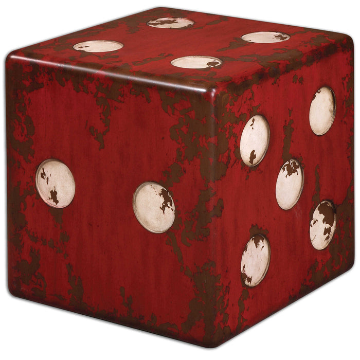 Uttermost - Dice Red Accent Table - 24168 - GreatFurnitureDeal