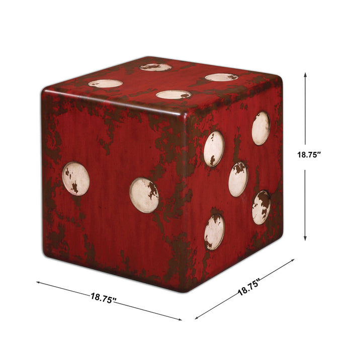 Uttermost - Dice Red Accent Table - 24168