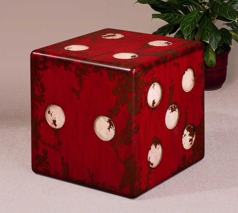Uttermost - Dice Red Accent Table - 24168 - GreatFurnitureDeal