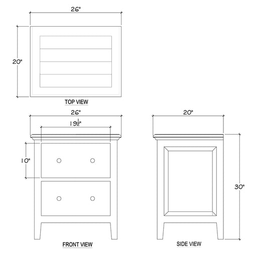 Bramble - Aries Nightstand Cabinet in Deep Red, Cocoa - US-WS-24170DRDCCA---- - GreatFurnitureDeal