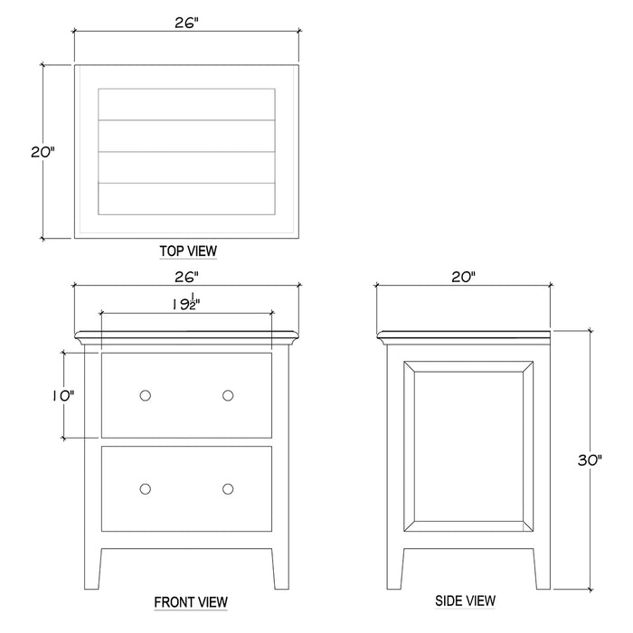 Bramble - Aries Nightstand Cabinet in Deep Red, Cocoa - US-WS-24170DRDCCA---- - GreatFurnitureDeal