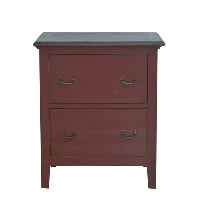 Bramble - Aries Nightstand Cabinet in Deep Red, Cocoa - US-WS-24170DRDCCA---- - GreatFurnitureDeal
