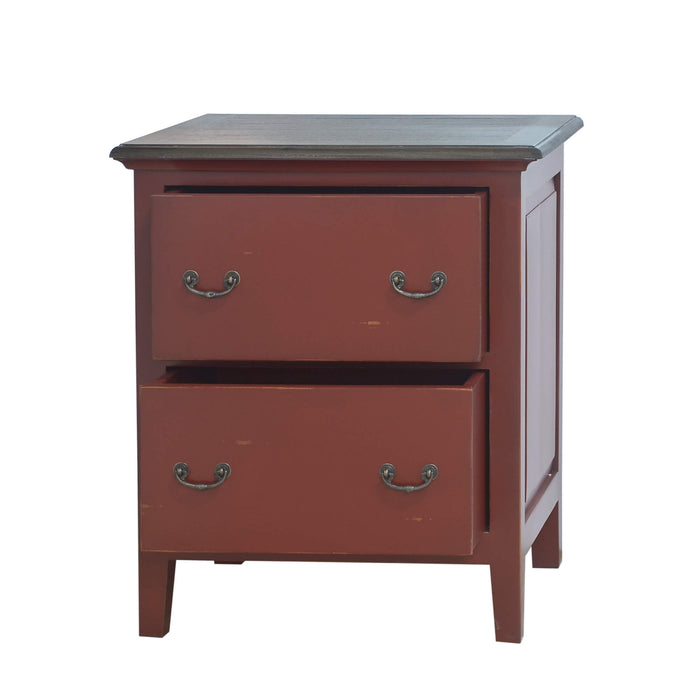 Bramble - Aries Nightstand Cabinet in Deep Red, Cocoa - US-WS-24170DRDCCA---- - GreatFurnitureDeal