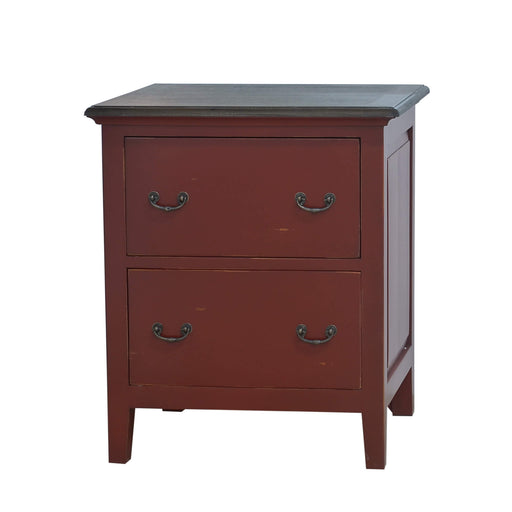 Bramble - Aries Nightstand Cabinet in Deep Red, Cocoa - US-WS-24170DRDCCA---- - GreatFurnitureDeal