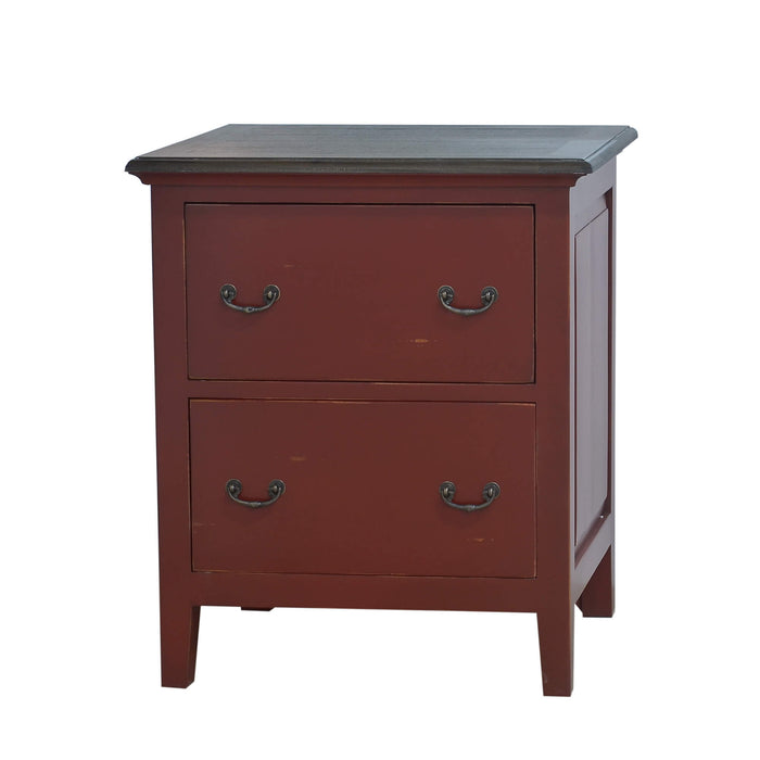 Bramble - Aries Nightstand Cabinet in Deep Red, Cocoa - US-WS-24170DRDCCA---- - GreatFurnitureDeal