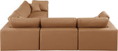 Meridian Furniture - Comfy 119" Vegan Leather Upholstered 5 Piece Modular Sectional - 188Cognac-Sec5C - GreatFurnitureDeal