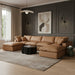 Meridian Furniture - Comfy 158" Vegan Leather Upholstered 6 Piece Modular Sectional - 188Cognac-Sec6B - GreatFurnitureDeal