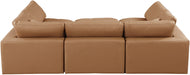 Meridian Furniture - Comfy 119" Vegan Leather Upholstered 6 Piece Modular Sectional - 188Cognac-Sec6C - GreatFurnitureDeal