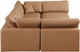 Meridian Furniture - Comfy 119" Vegan Leather Upholstered 6 Piece Modular Sectional - 188Cognac-Sec6C - GreatFurnitureDeal